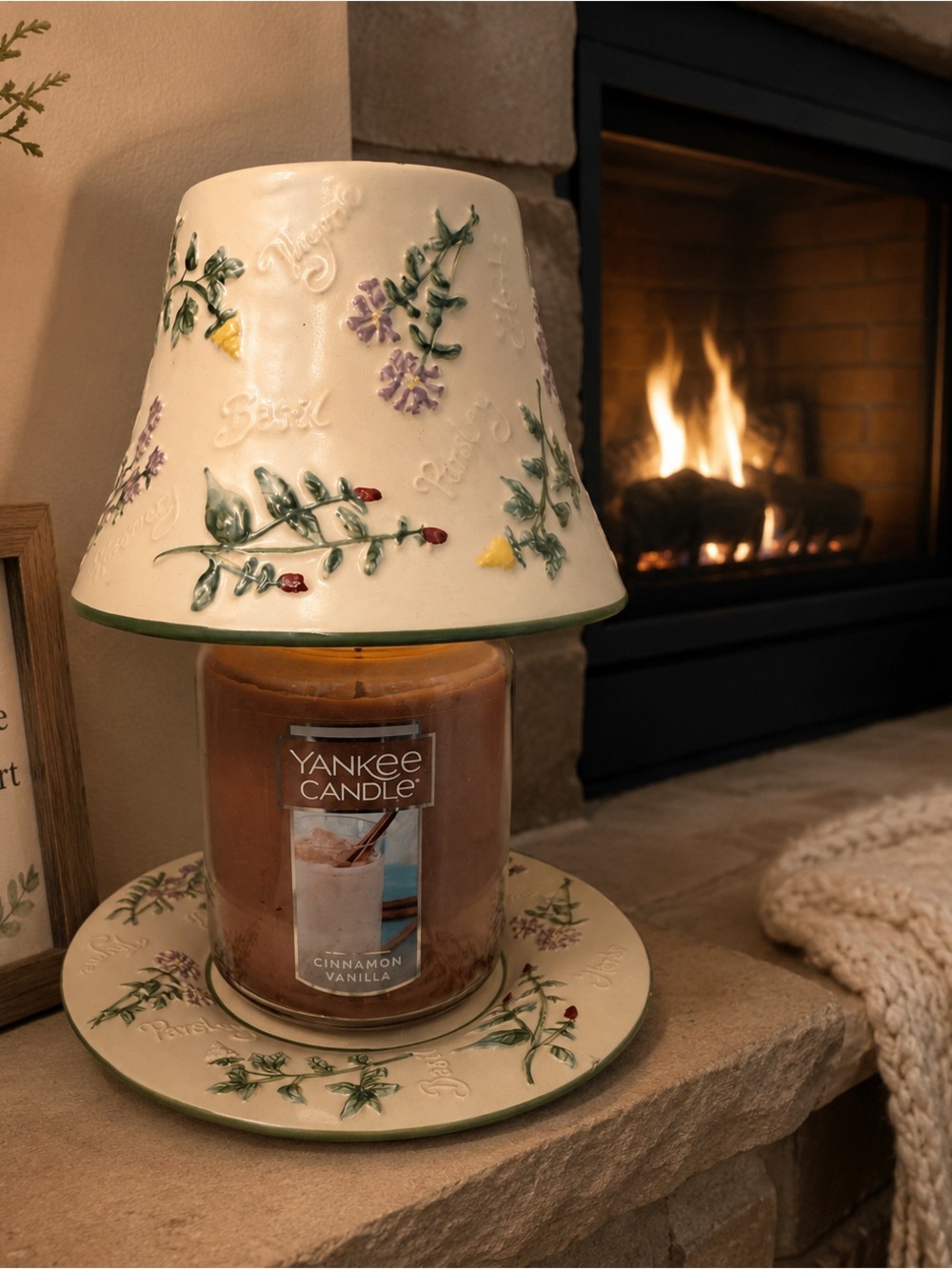 Yankee Candle Herb Large Jar Herb Shade & Platter Set